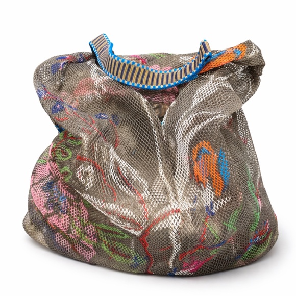Epice Handbags - Epice Paris Mesh Tote Bag Colorful Floral Net Carryall